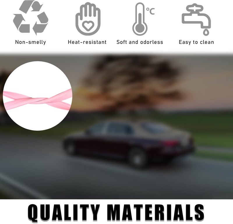 Wevdn Rear View Mirror Protector Frame, Silicone Car RearView Mirror Cover Compatible with Model 3 and Y, Auto Interior Decoration Gifts, Car Accessories (Pink) - Image 3